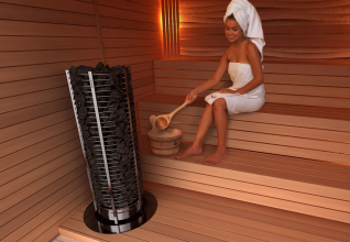Печь для сауны SAWO TOWER TH2-30NS-P круглая, 3 кВт, без пульта